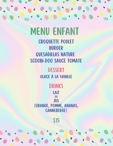 MENU ENFANT